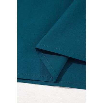 Blue Sapphire Colorblock Split V Neck Puff Sleeve Mini Dress