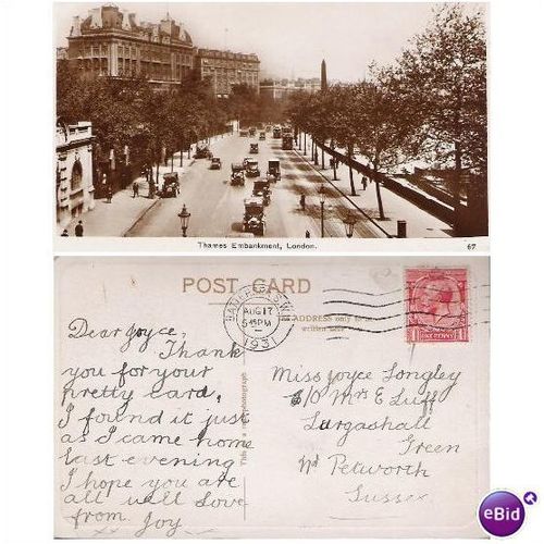 London Thames Embankment RP 1931 old cars animated