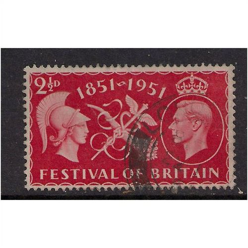 GB 1951 KGV1 2 1/2d Scarlet Festival Britain SG 513.(G830 )