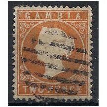 Gambia 1886 SG25 2d Deep Orange Good+ Used . .