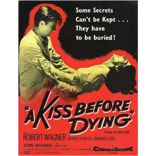 A KISS BEFORE DYING Robert Wagner, Jeffrey Hunter 1956 Mini-Poster