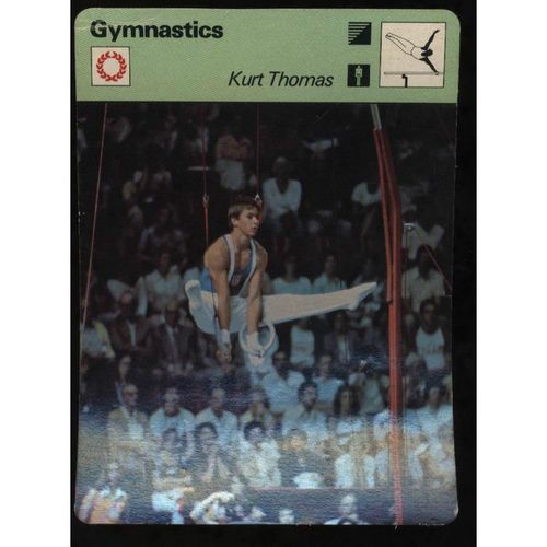 1978 Sportscaster Card KURT THOMAS-Gymnastics Italy VG "An American First "