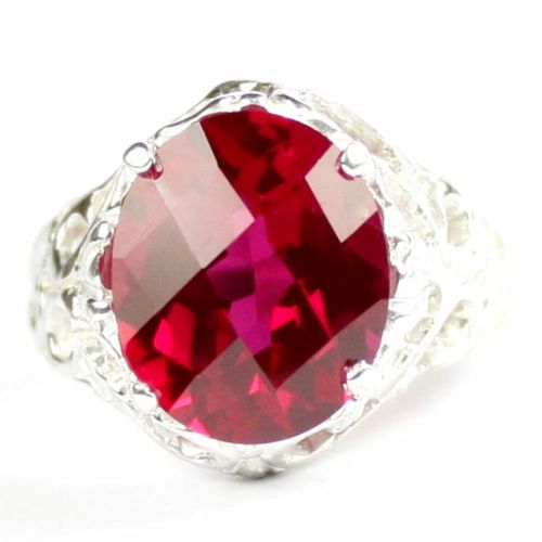 Created Ruby, 925 Sterling Silver Ring, SR114