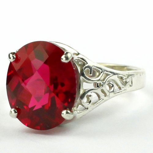 Created Ruby, 925 Sterling Silver Ring, SR057