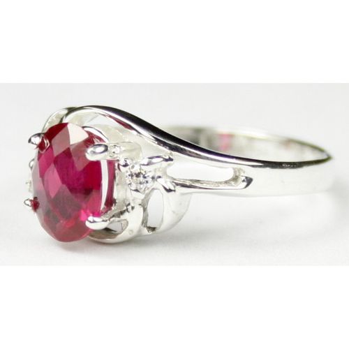 Created Ruby, 925 Sterling Silver Ring, SR176