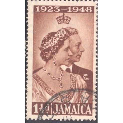 Jamaica 1943 - SG197 - 1½d brown - (Silver Wedding) King George V1 & Elizabeth