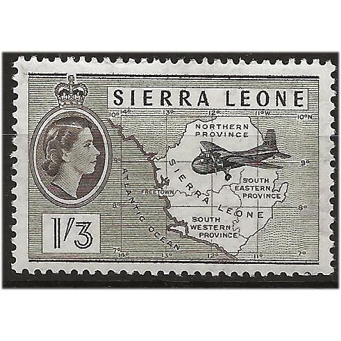 Sierra Leone 1956 SG218 1/3d Black & Sepia Mounted Mint .. .
