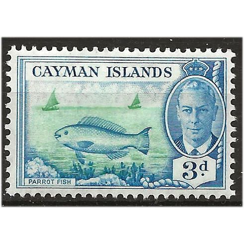 Cayman Islands 1950 SG141 3d Bright Green & Light Blue Mounted Mint .. ..