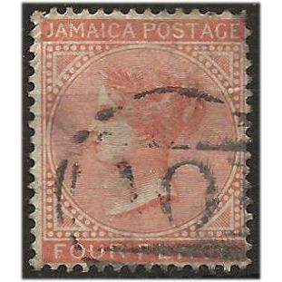 Jamaica 1872 SG11 4d Brown-Orange Wmk Crown CC Fine Used . . ..