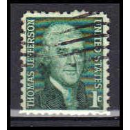 Used 1278 1c Thomas Jefferson Fine KA5945
