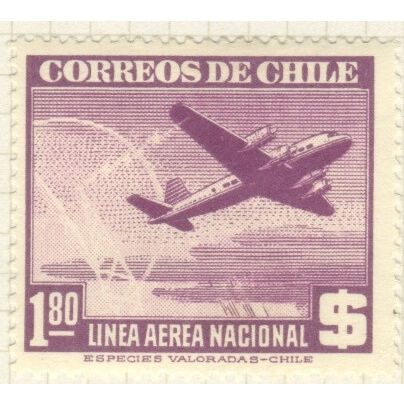 Chile 1941 (Air) - 1.80p violet - Airmail - unused