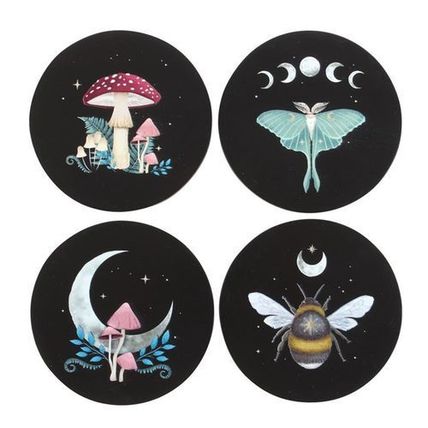 Coaster Set, Dark Forest Design