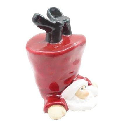Ceramic Santa with Legs in the Air 12 CM Festive Christmas Decoration Jesus