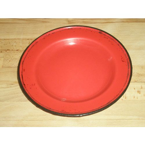 Shabby Chic Red Enamel Polish Plate