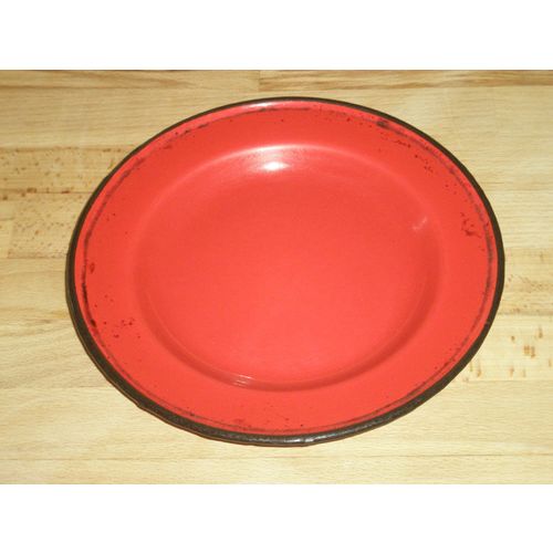 Shabby Chic Red Enamel Polish Plate