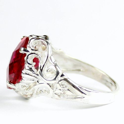 Created Ruby, 925 Sterling Silver Ring, SR114