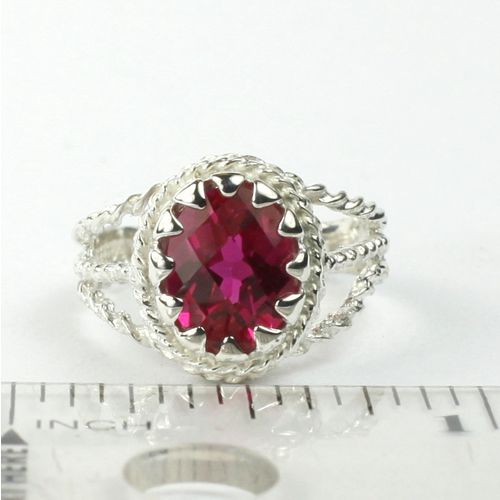 Created Ruby, 925 Sterling Silver Ring, SR070
