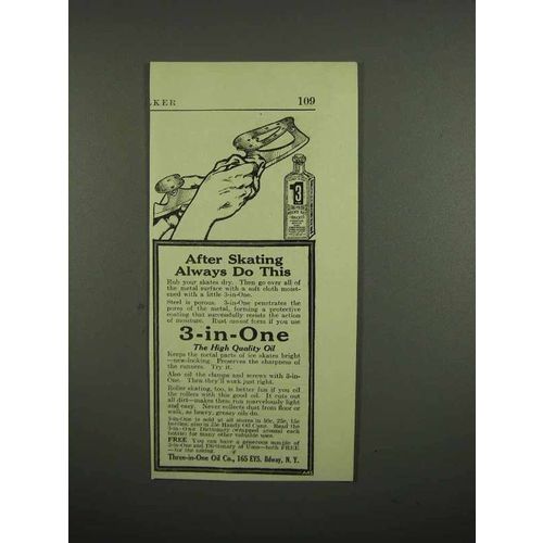 1918 3-in-One Oil Ad - After Skating Always Do This