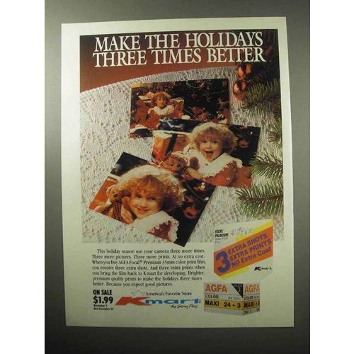 1987 Kmart Agfa Focal Premium Film Ad - Holidays Better