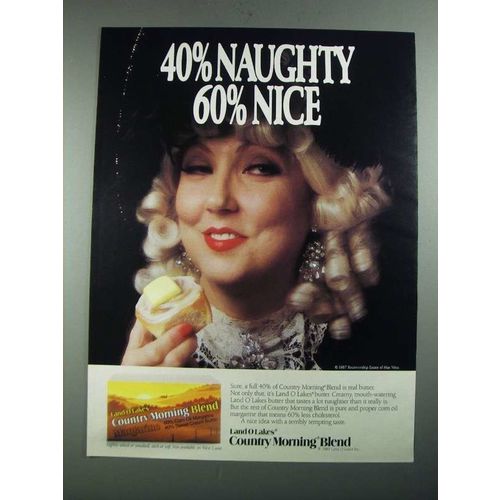 1987 Land O Lakes Country Morning Blend Ad - 40% Naughty 60% Nice