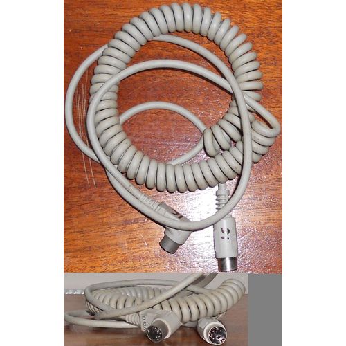 Cable coiled 5 pin male 180 deg DIN straight plug to same right angle 1 off