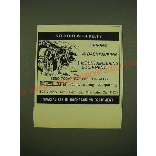 1973 Kelty Backpacking Equipment Ad - Step out with Kelty