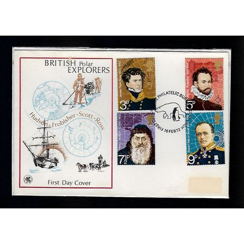 GREAT BRITAIN 1972 BRITISH POLAR EXPLORERS FIRST DAY COVER#1