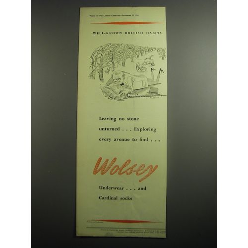 1948 Wolsey Underwear Ad - Well-known British habits Leaving no stone unturned