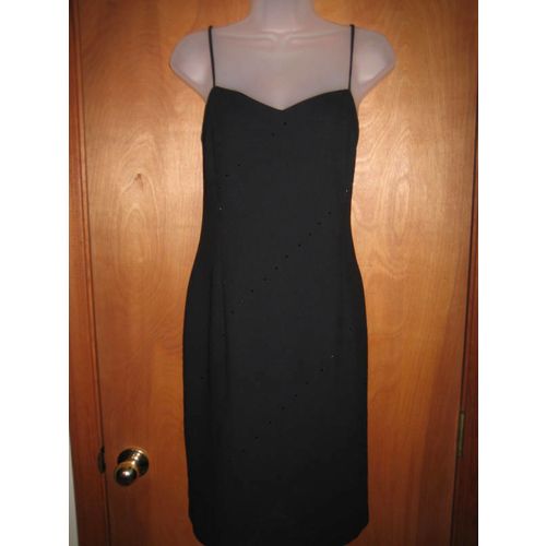 S.L. Fashions Beaded Black Cocktail Dress - Size 8