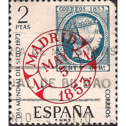 SPAIN, World Stamp Day, white 1973, 2 Ptas