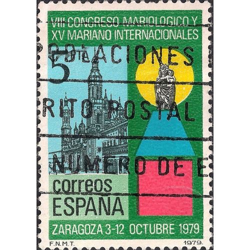SPAIN, Congress of Mary Zaragoza, green 1979, 5 Ptas