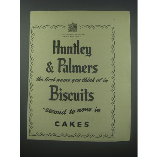 1954 Huntley & Palmers Biscuits Ad - Huntley & Palmers the first name you think