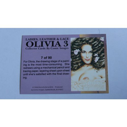 Olivia 3 Ladies, Leather & Lace Base trading card # 7 (A) 1994, Comic Images