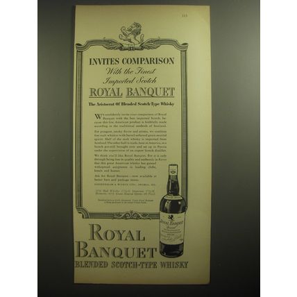 1946 Royal Banquet Scotch Ad - Invites Comparison with the finest