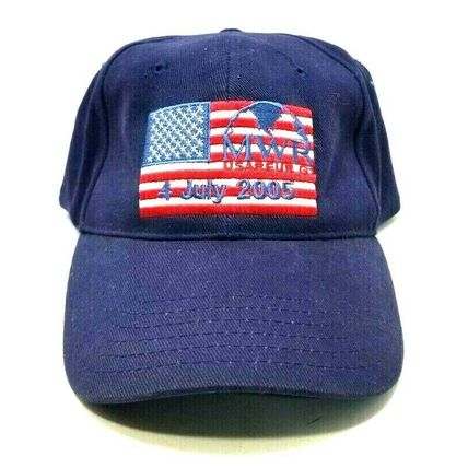 Blue Baseball Cap Hat MWR USAR EUR G1 Europe 4th of July 2005 Flag (J3)