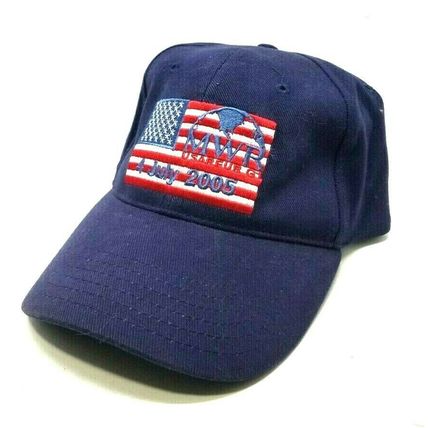 Blue Baseball Cap Hat MWR USAR EUR G1 Europe 4th of July 2005 Flag (J3)