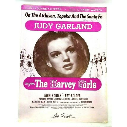 Judy Garland 1945 Sheet Music The Harvey Girls Atchison Topeka Santa Fe (K10i)