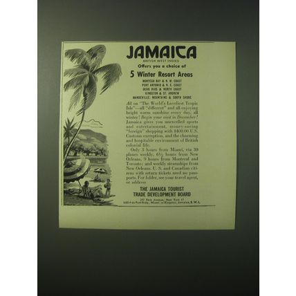 1948 Jamaica Tourist Trade Development Board Ad - Jamaica British West Indies
