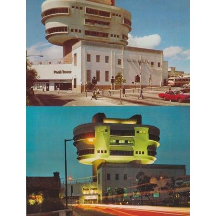 Peak Tower Restaurant At Night Illuminations Hong Kong Photo Postcard