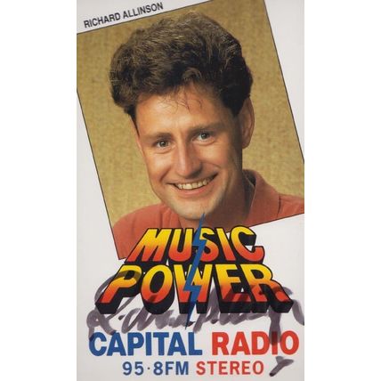 Richard Allin Capital Radio DJ Vintage Hand Signed Publicity Cast Card Photo