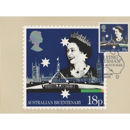 GB 1988 Australian Bicentenary 18p PHQ special Flying Scotsman Visit pm