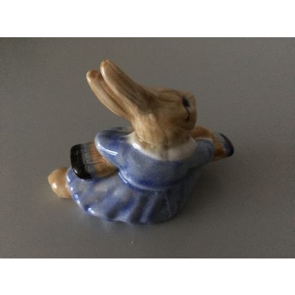 RABBIT IN BLUE DRESS CERAMIC FIGURINE