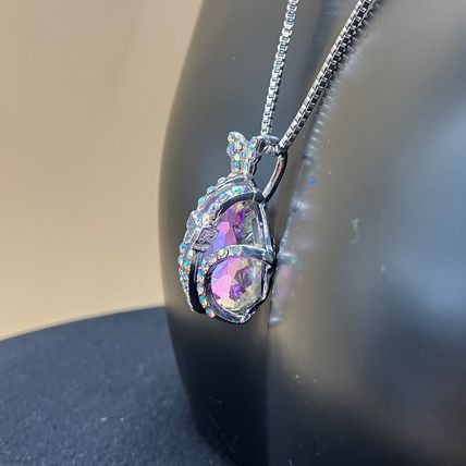 Necklace Crystal Amethyst Heart Shape Butterfly Birthstone Pendant #462
