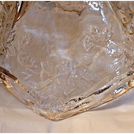 Vintage Heavy Clear Crystal Angel Playing Harp 7.5" H 5.5" W Candle Holder