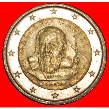 GALILEI 1564-1642: ITALY ★ 2 EURO 2014R MINT LUSTRE!★LOW START★NO RESERVE