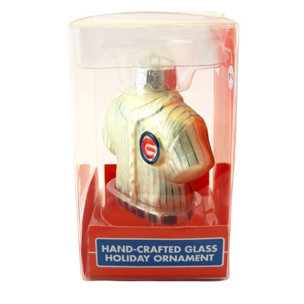 CUBS MAJOR LEAGUE BASEBALL HAND CRAFTED GLASS CHRISTMAS HOLIDAY ORNAMENT 2005