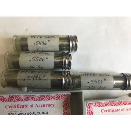 NEW LOT 6 VERMONT GAGE GO NO GO PLUG GAGE .5496 .5506 .7500 .8750,ER