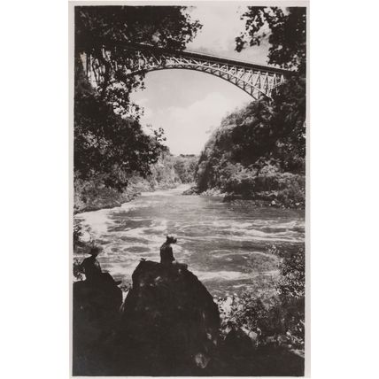 Lonely Travellers The Bridge & Boiling Pot Victoria Falls Africa RPC Postcard