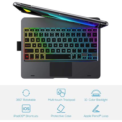 Typecase Flexbook Touch 6-in-1 Keyboard Case for iPad Pro 12.9 (Space Gray)-NEW