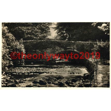 Bridge, Tal-y-Bont, Wales, Valentines Postcard 1939
